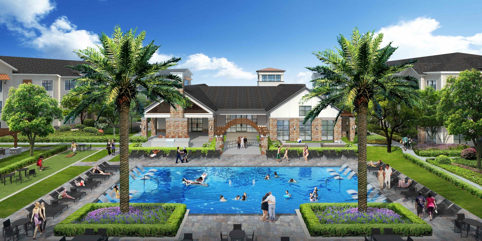 Stone-Loch-Pool-Exterior-Semi-Aerial Daytime-Tomball-TX